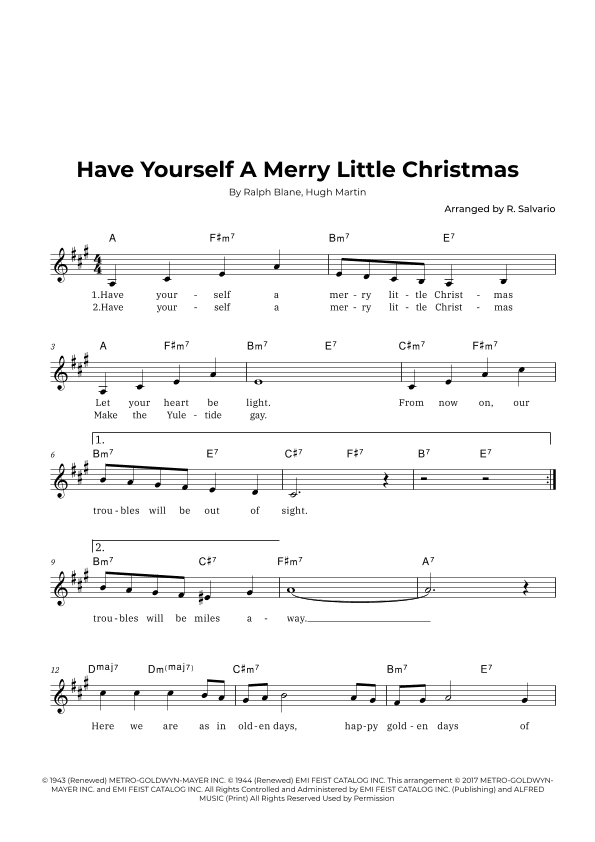 Have Yourself A Merry Little Christmas (arr. R. Salvario)