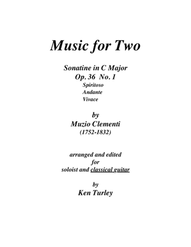 Music for Two Clementi "Sonatine in G Major" (arr. Ken Turley)