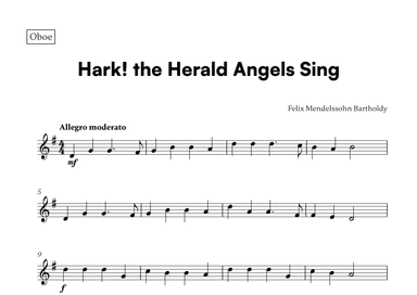 Hark! the Herald Angels Sing (for Oboe) (arr. Cadenza Editions)