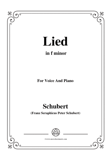 Schubert-Lied(Mutter geht durch ihre Kammern),D.373,in f minor,for Voice&Piano (arr. MSM)