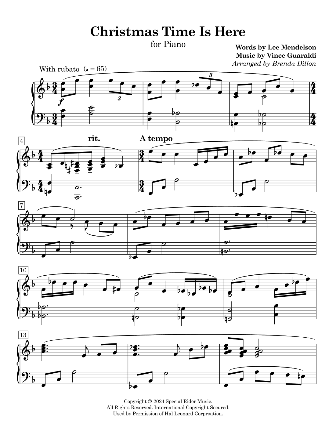 Christmas Time Is Here (arr. Brenda Dillon)