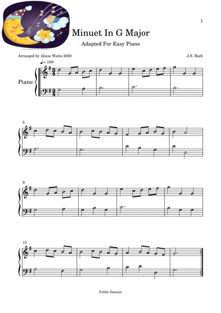 Minuet In G Major (arr. Aliese Watts)