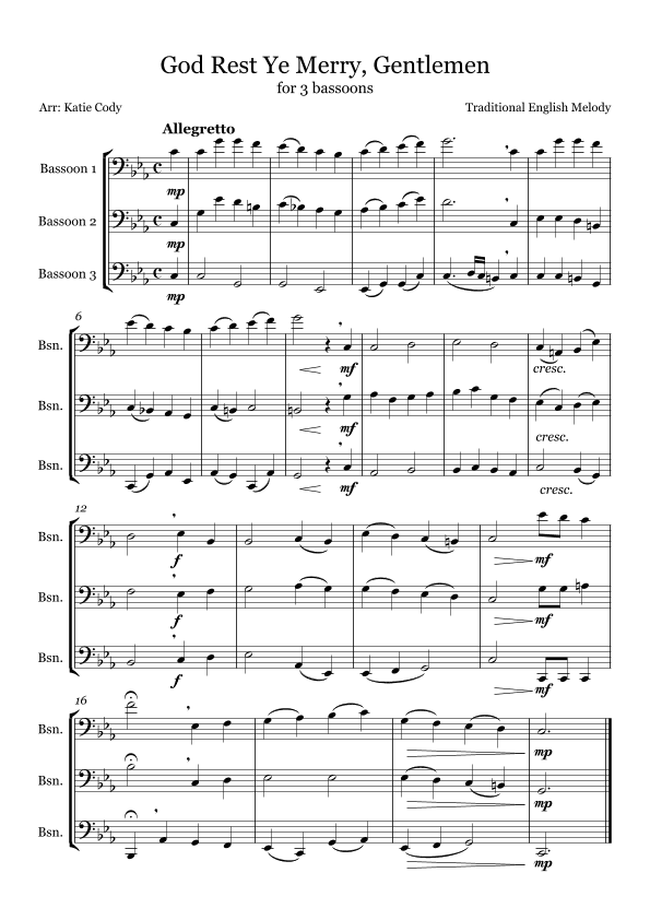 God Rest Ye Merry, Gentlemen (arr. Katie Cody)