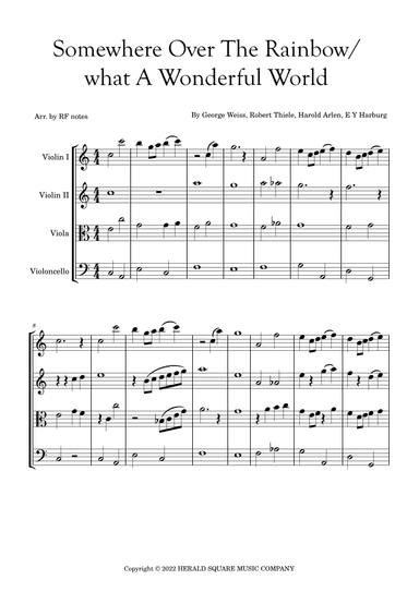 Somewhere Over The Rainbow/what A Wonderful World (arr. RF notes)