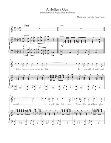 A Helluva Guy, for voice and piano