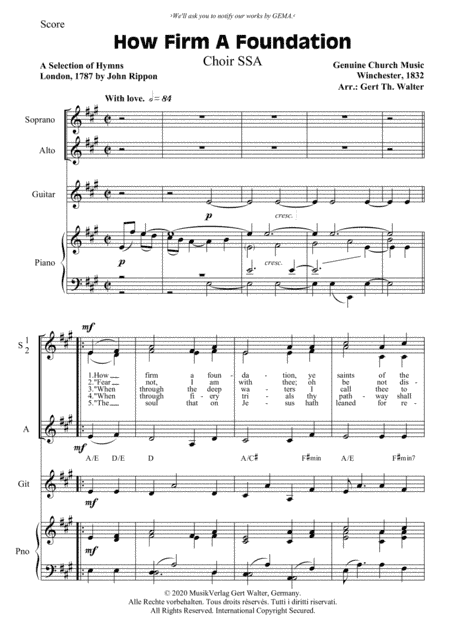 How Firm A Foundation (arr. Gert Th. Walter)