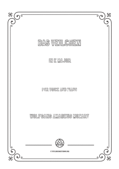 Mozart-Das Veilchen in E Major,for Voice and Piano (arr. MSM)