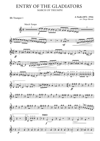 Entry Of The Gladiators for Brass Quartet (arr. Diego Marani)