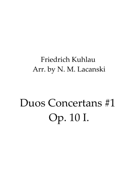 Duos Concertans Movement 1 (arr. Nick Lacanski)