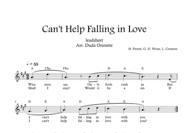 Can't Help Falling In Love (arr. Duda Oriontte)