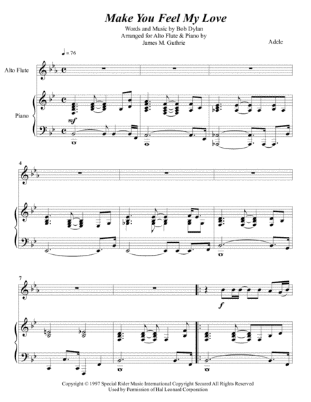 Make You Feel My Love (arr. James M. Guthrie)