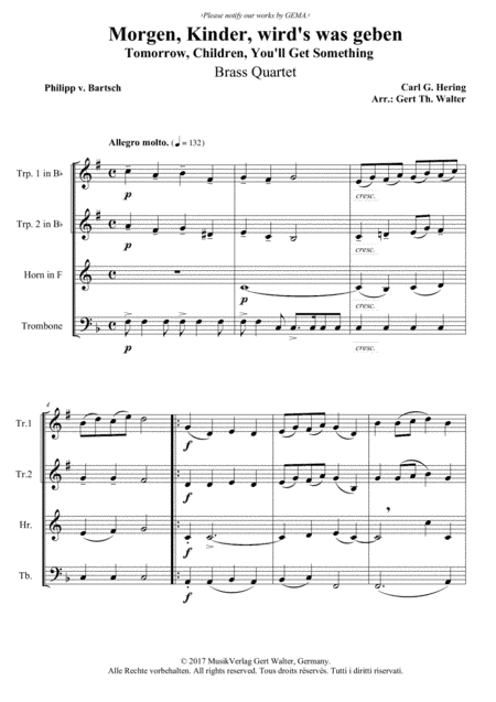 Tomorrow, Children, You'll Get Something (arr. Gert Th. Walter)