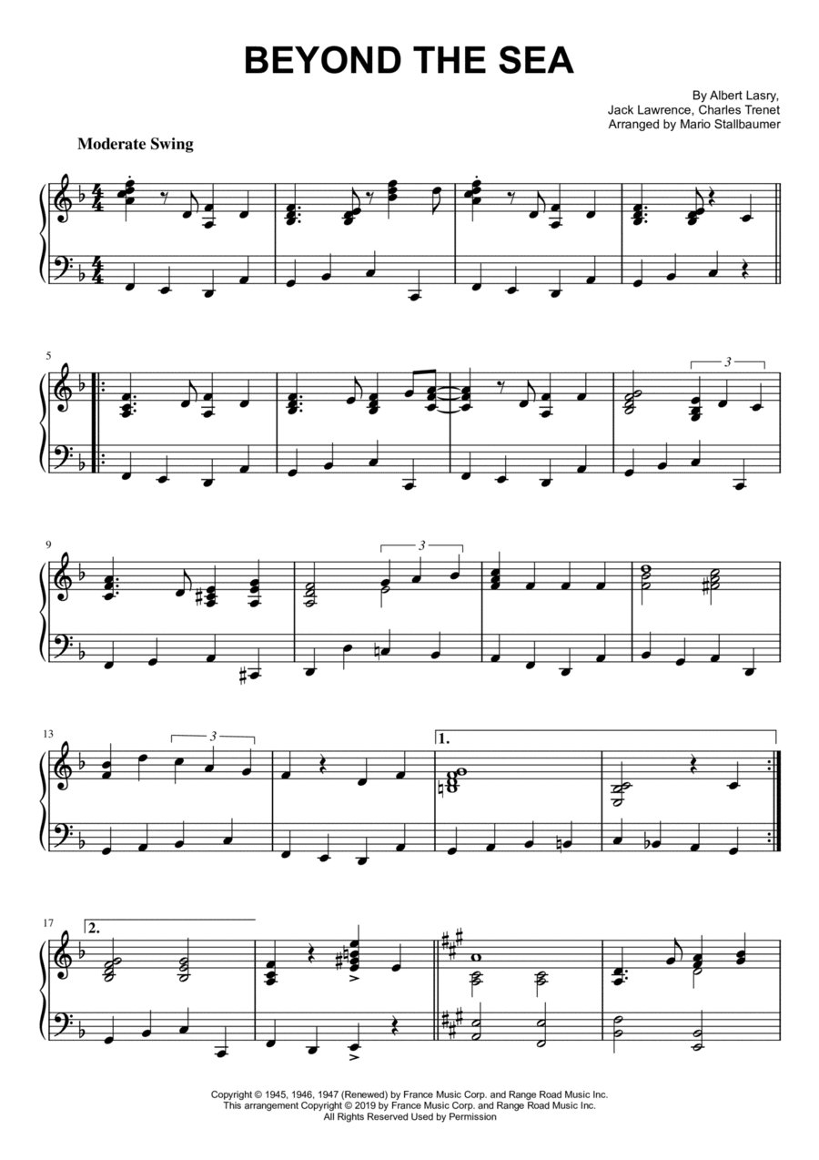 Beyond The Sea (arr. Mario Stallbaumer)