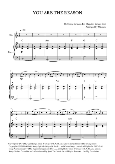 You Are The Reason (arr. Milanov)