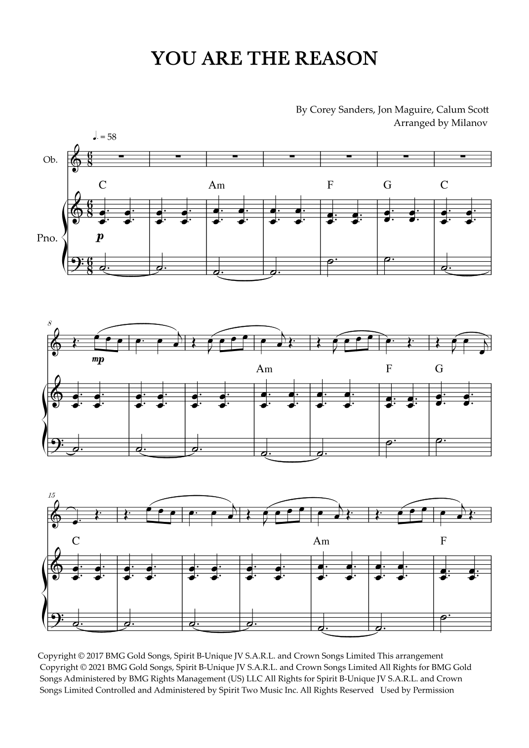 You Are The Reason (arr. Milanov)