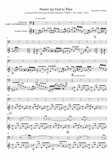 Nearer my God to Thee (guitar & violoncello) - EARLY/INTERMEDIATE (arr. David Kocijan & Davor Simunic)