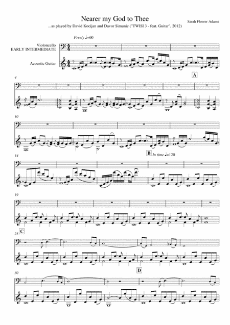 Nearer my God to Thee (guitar & violoncello) - EARLY/INTERMEDIATE (arr. David Kocijan & Davor Simunic)