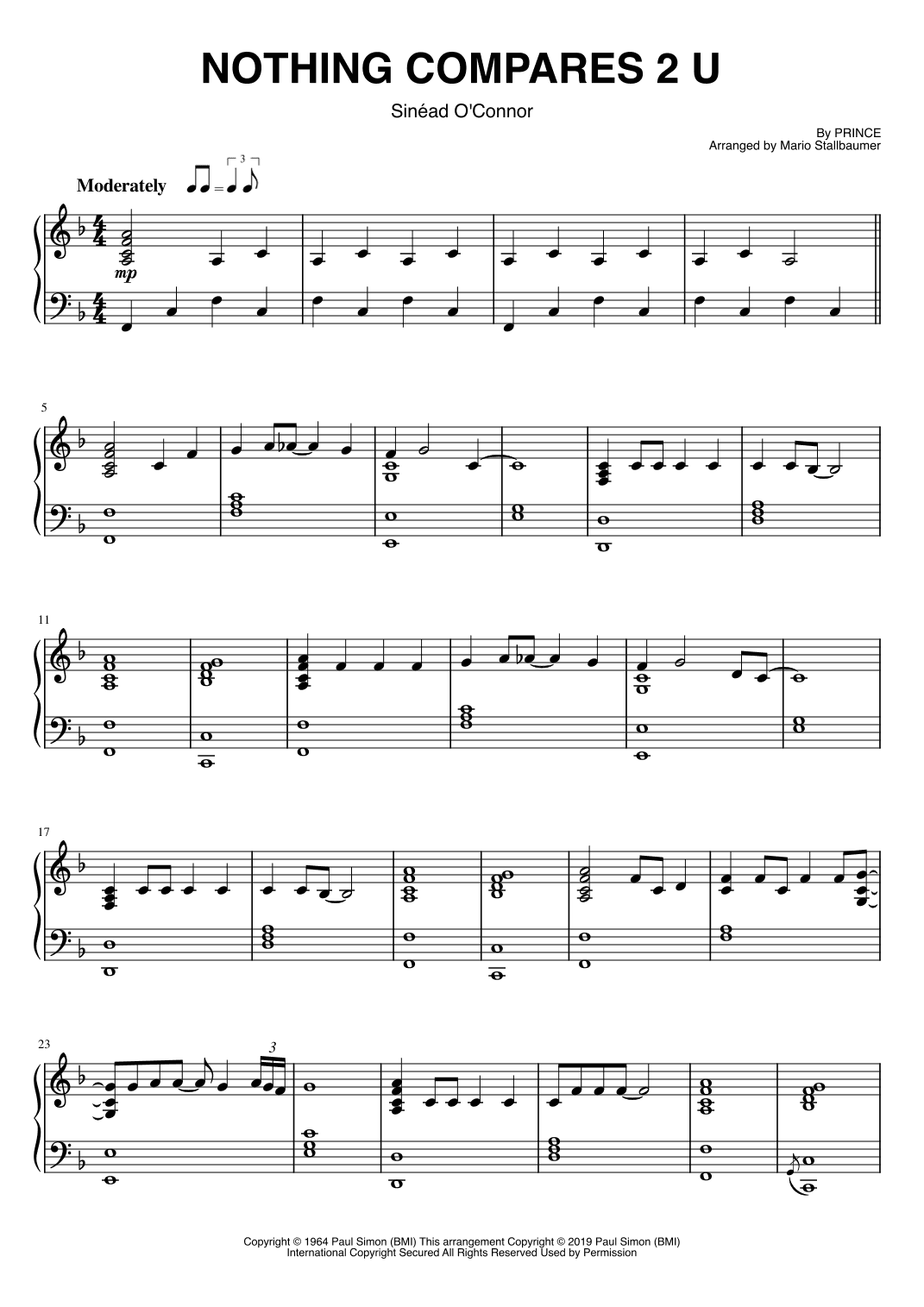 Nothing Compares 2 U (arr. Mario Stallbaumer)
