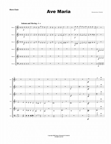 Bruckner - Ave Maria (arr. Kenneth D. Friedrich)