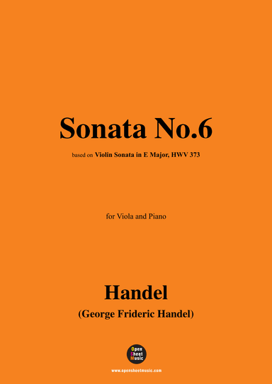 Handel-Sonata No.6,for Viola and Piano (arr. OSM Press)