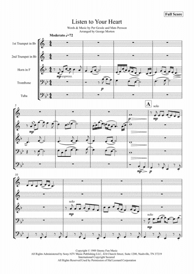 Listen To Your Heart (arr. George Morton)