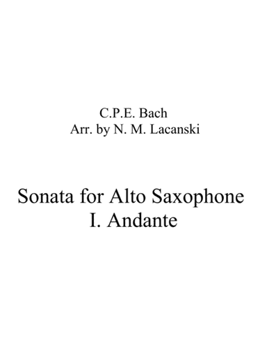 Sonata in A Minor for Alto and String Quartet I. Andante (arr. Nick Lacanski)