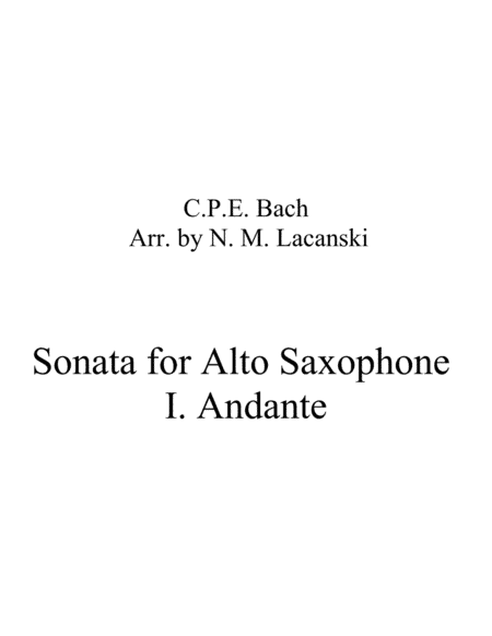 Sonata in A Minor for Alto and String Quartet I. Andante (arr. Nick Lacanski)