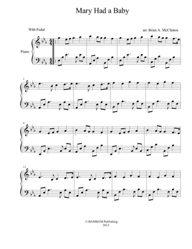 Mary Had A Baby (arr. BAMBAM Publishing)