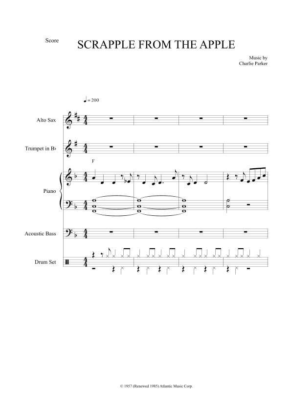 Scrapple From The Apple (arr. The Sheet Music Library)