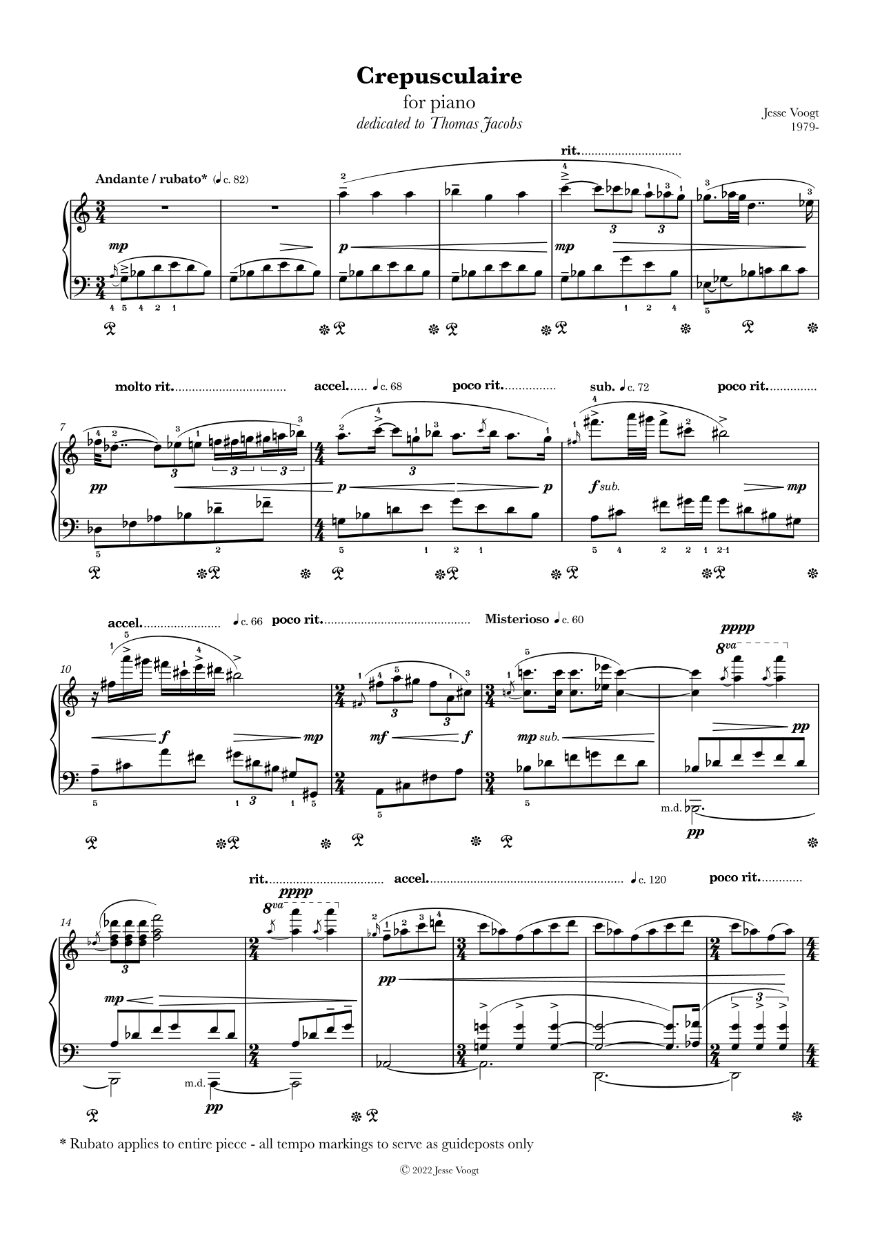 Crepusculaire for Piano
