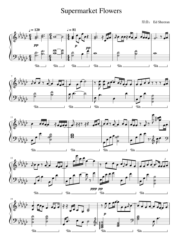 Supermarket Flowers (arr. Ed Sheeran)