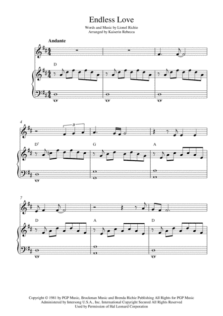 Endless Love (arr. Kaiserin Rebecca)