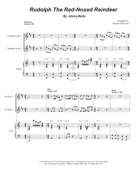 Rudolph The Red-nosed Reindeer (arr. Stephen DeCesare)