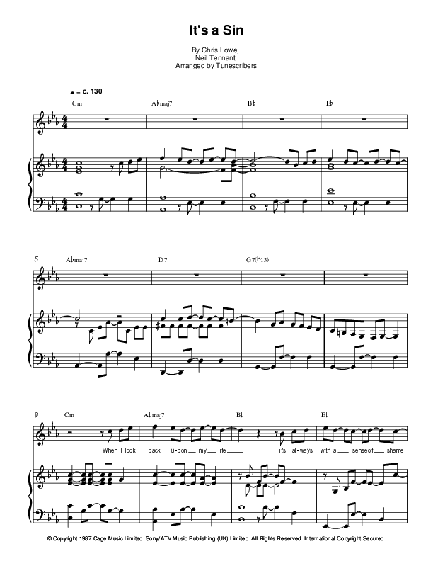 It’s a Sin (arr. Tunescribers)