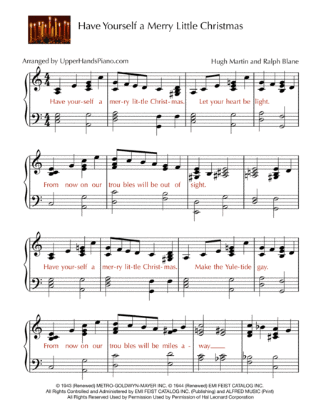 Have Yourself A Merry Little Christmas  from MEET ME IN ST. LOUIS (arr. Gaili Schoen for UpperHandsPiano.com)