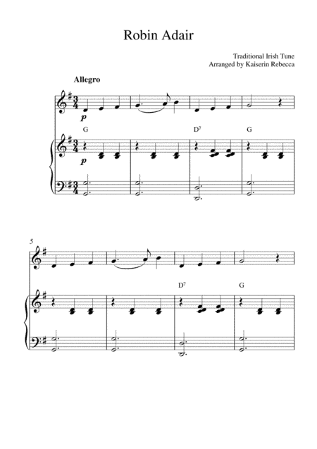 Robin Adair (arr. Kaiserin Rebecca)