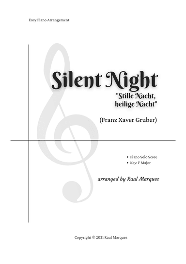 Silent Night (Easy Piano Arrangement) (arr. Raul Marques)