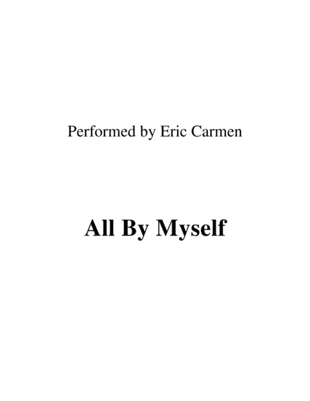 All By Myself (arr. Ronn M)