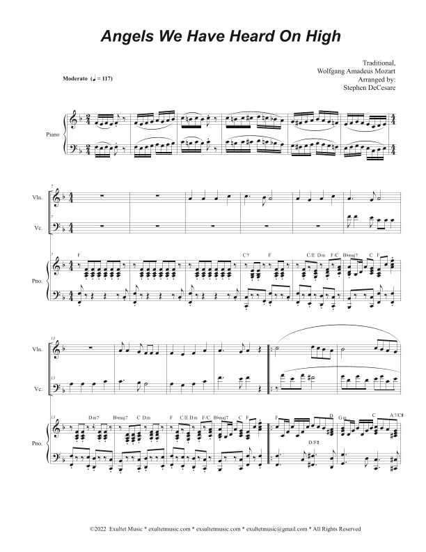 Angels We Have Heard On High (Duet for Violin and Cello) (arr. Stephen DeCesare)
