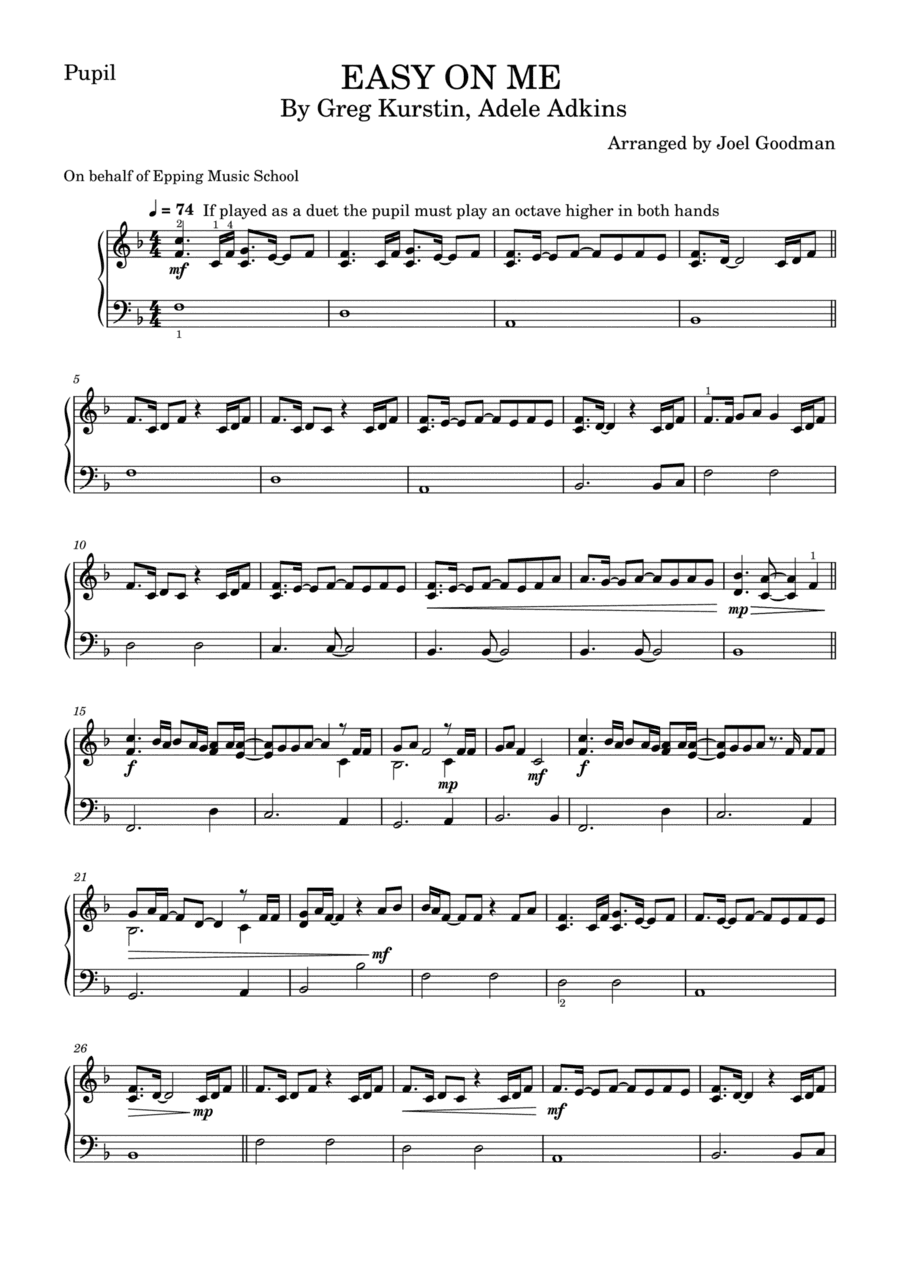 Easy On Me (arr. Joel Goodman)