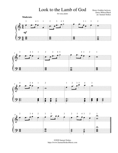Look to the Lamb of God - for easy piano (arr. Samuel Stokes)