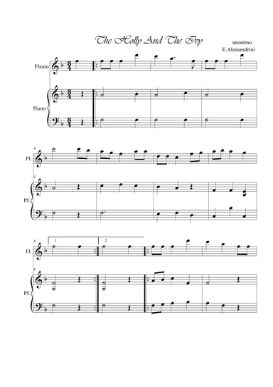 The Holly and the Ivy. Flute and piano duo (arr. Ester Alessandrini)