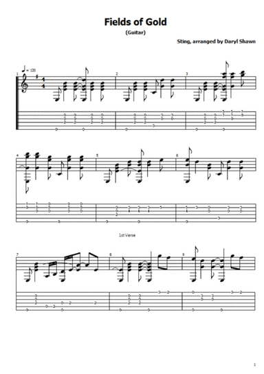 Fields Of Gold (arr. Daryl Shawn)