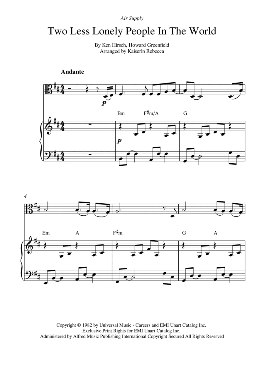 Two Less Lonely People In The World (arr. Kaiserin Rebecca)