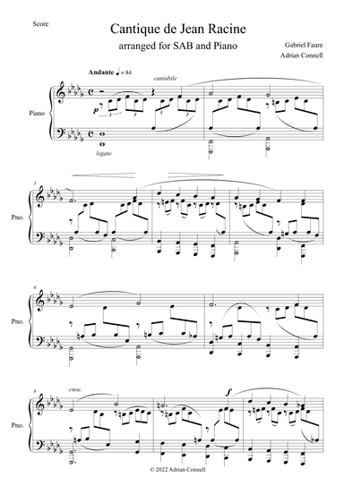 Cantique de Jean Racine (arr. Adrian Connell)