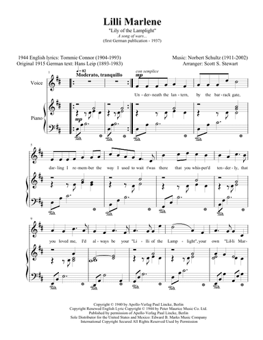 Lilli Marlene (lili Marleen) (arr. Scott S. Stewart)