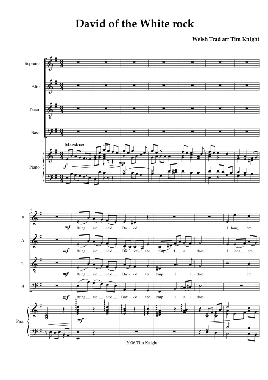 David of the White Rock (arr. Tim Knight)
