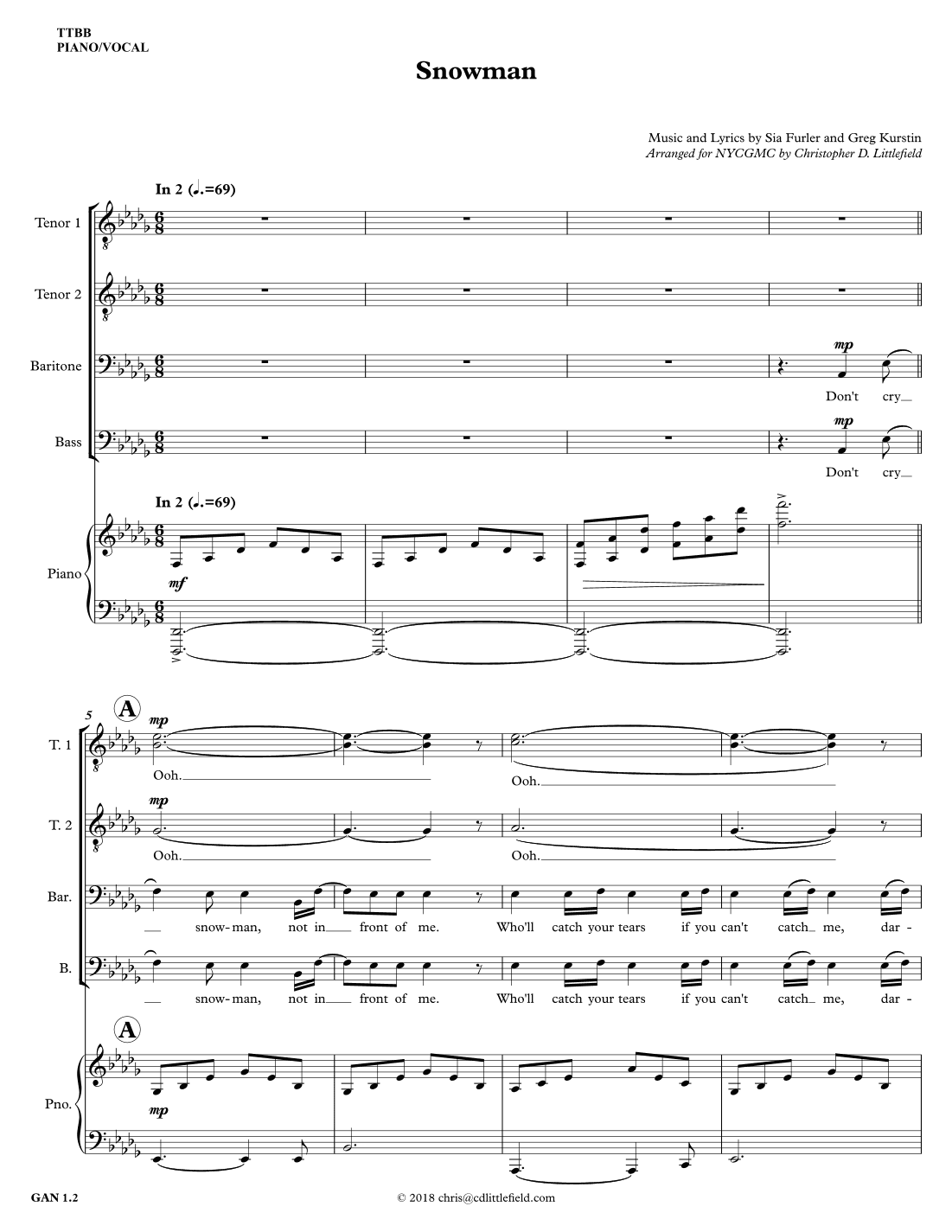 Snowman (arr. Christopher D. Littlefield)