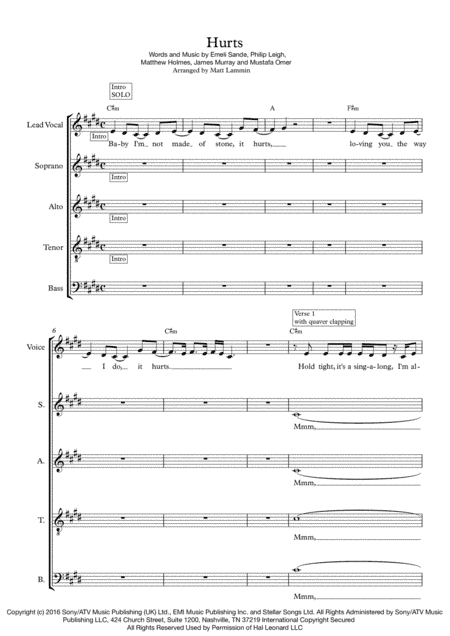 Hurts (arr. Matt Lammin)