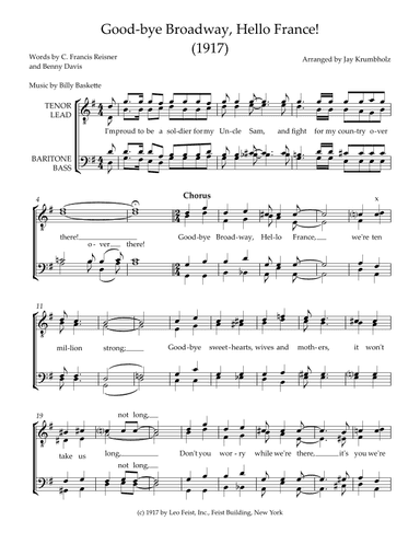 Good-Bye Broadway, Hello France! (arr. Jay Krumbholz)
